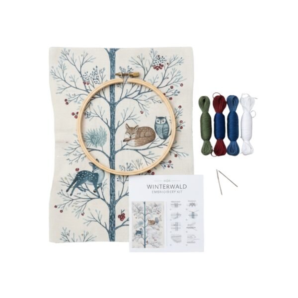 Personalisierbares Stickset Winterwald Bio Baumwolle